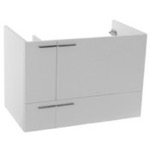 ACF L417W 31 Inch Wall Mount Glossy White Bathroom Vanity Cabinet